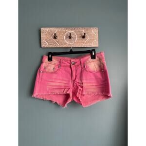 Dollhouse Y2K Pink w/ Gold Metallic Low Rise Cut Off Shorts